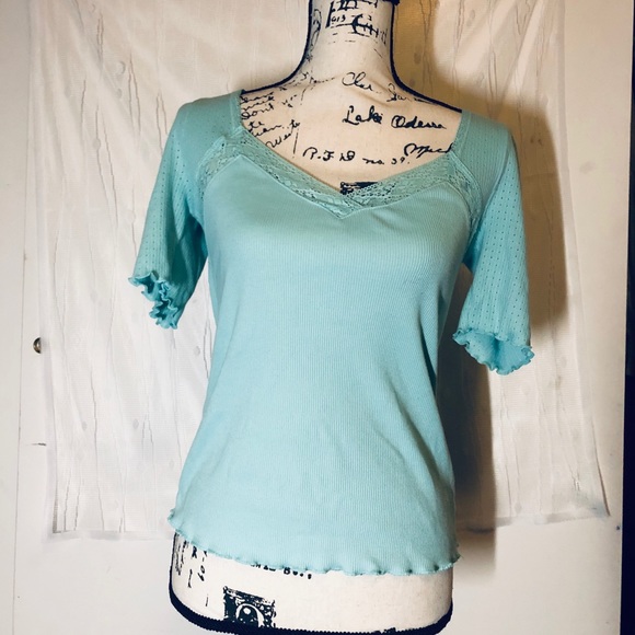 NWT FREE PEOPLE ROBINS EGG MARGAUX TOP BLOUSE - Picture 6 of 9